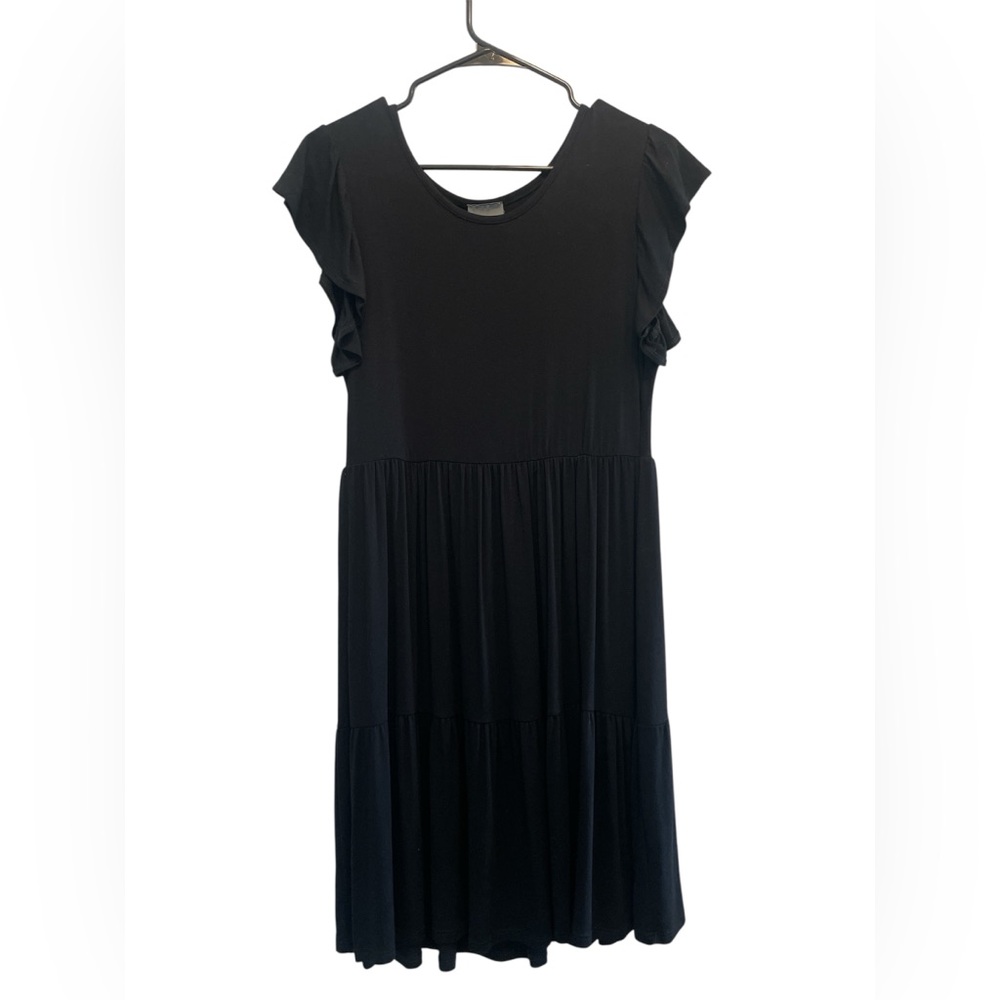 Olivia Rae Black Pleated Midi Sundress
